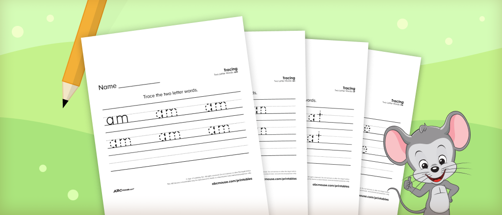 Printables – Word Tracing Worksheets for Kindergarten: Two Letter Words