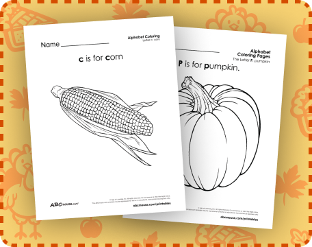 Free printable alphabet coloring pages from ABCmouse.com