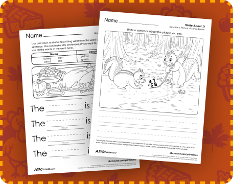 Printable Math and Reading worksheets from ABCmouse.com