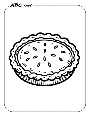 Free printable coloring page of a fruit pie. 