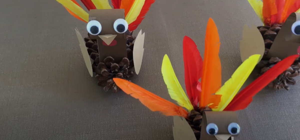 A finished flock of pinecone turkeys. 