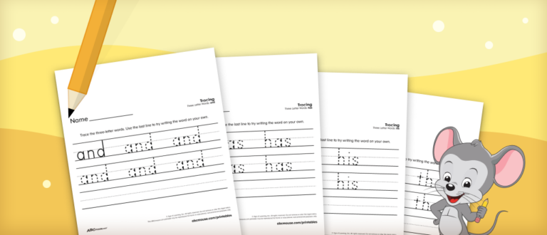 Three-Letter Word Tracing Worksheets for Kindergarten | ABCmouse