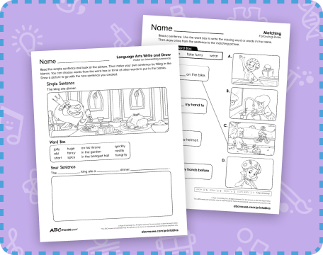 Free printable reading comprehension worksheets from ABCmouse.com.  