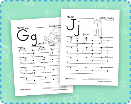 Free printable letter tracing worksheets for preschoolers or kindergartners from ABCmouse. 