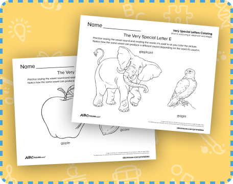 Vowel coloring pages by ABCmouse.com