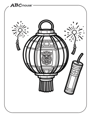 Free printable Lunar New Year coloring page of a Chinese Lantern from ABCmouse.com.  