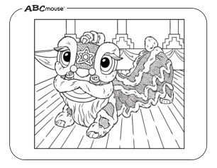 Free printable Lunar New Year coloring page of a dragon from ABCmouse.com.  