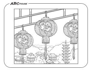 Free printable Lunar New Year coloring page of a horse lantern from ABCmouse.com.  