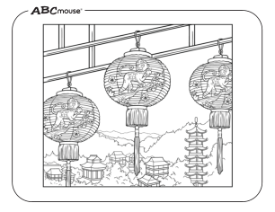 Free printable Lunar New Year coloring page of a monkey lantern from ABCmouse.com.  