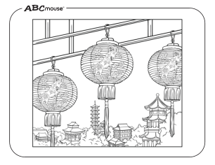 Free printable Lunar New Year coloring page of a goat lantern from ABCmouse.com.  