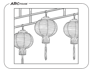 Free printable Lunar New Year coloring page of a lantern from ABCmouse.com.  