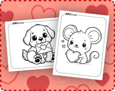 Free Valentines Day coloring pages from ABCmouse.com. 