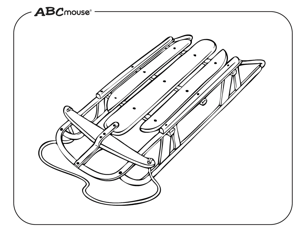 Free printable winter sled coloring page from ABCmouse.com.