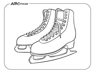 Free printable ice-skating winter coloring page from ABCmouse.com.