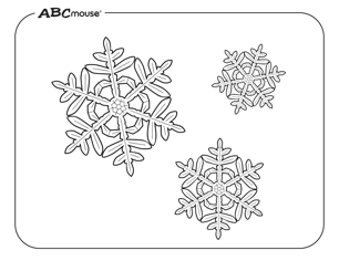 Free printable winter snowflakes coloring page from ABCmouse.com.