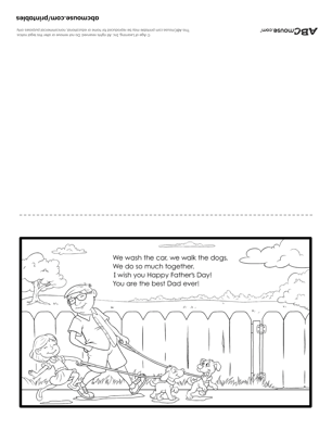 Happy Fathers Day card. Free printable coloring page from ABCmoues.com. 