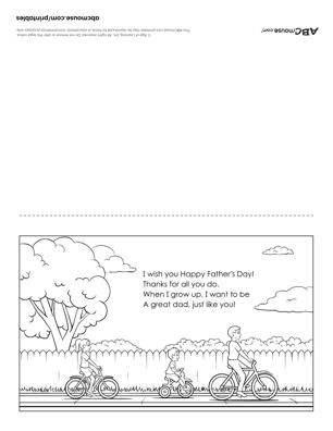 Happy Fathers Day card. Free printable coloring page from ABCmoues.com. 