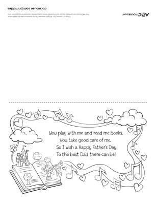 Happy Fathers Day card. Free printable coloring page from ABCmoues.com. 