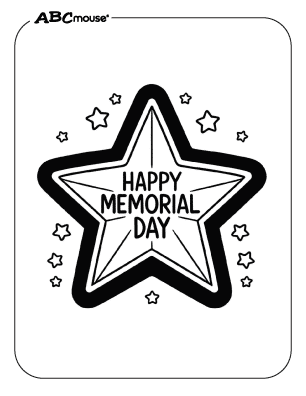 Free printable Happy Memorial Day star coloring page from ABCmouse.com. 