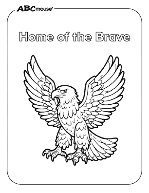 Free printable Happy Memorial Day eagle  coloring page from ABCmouse.com. 