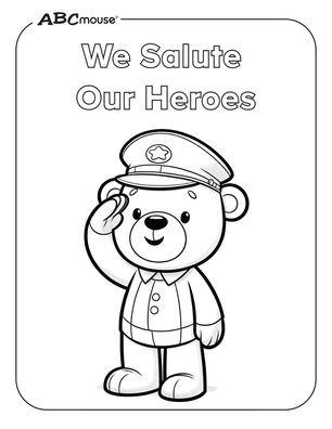 Free printable Happy Memorial Day bear coloring page from ABCmouse.com. 