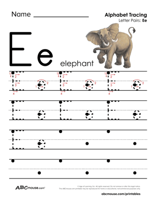 Letter E Worksheets | ABCmouse