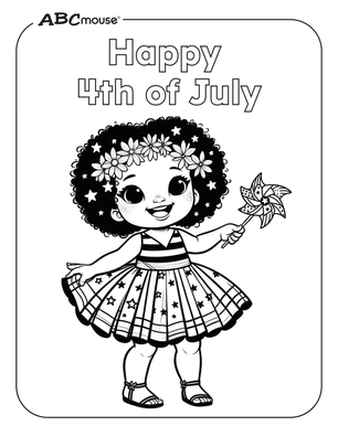 Free printable 4th of July coloring page. 