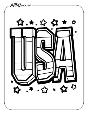 Free printable 4th of July coloring page. 