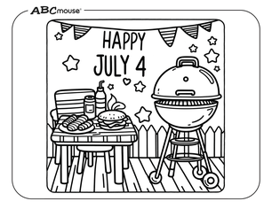 Free printable 4th of July coloring page. 