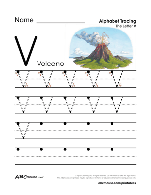 Free printable letter v worksheets from ABCmouse.com. 