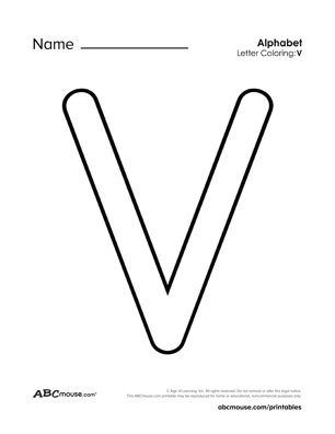 Free printable letter v worksheets from ABCmouse.com. 