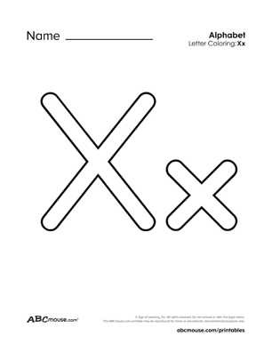 Free printable letter X worksheets for kids from ABCmouse.com. 