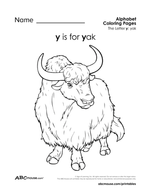 Free printable letter y worksheets from ABCmouse.com. 