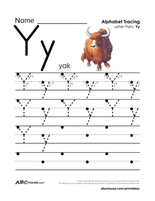 Free printable letter y worksheets from ABCmouse.com. 