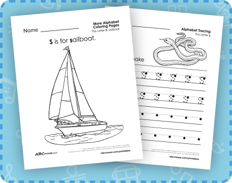 Free printable letter s worksheets for kids from ABCmouse.com. 