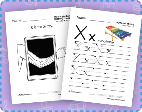 Letter x worksheets from ABCmouse.com. 