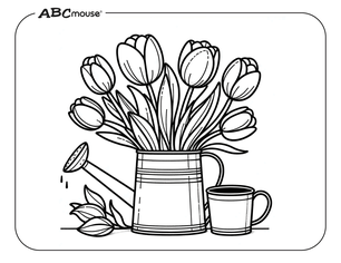 Free printable tulip coloring page from ABCmouse.com. 