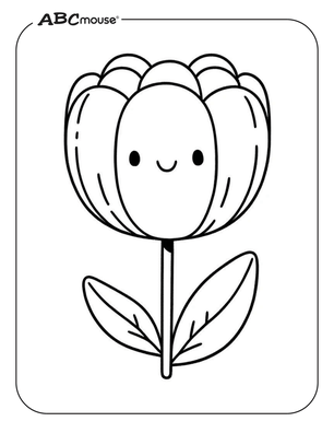 Free printable tulip coloring page from ABCmouse.com. 