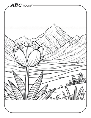 Free printable tulip coloring page from ABCmouse.com. 