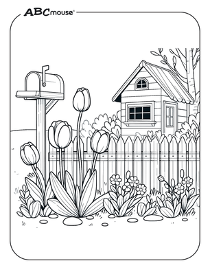 Free printable tulip coloring page from ABCmouse.com. 