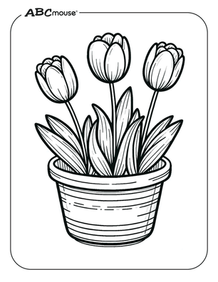 Free printable tulip coloring page from ABCmouse.com. 