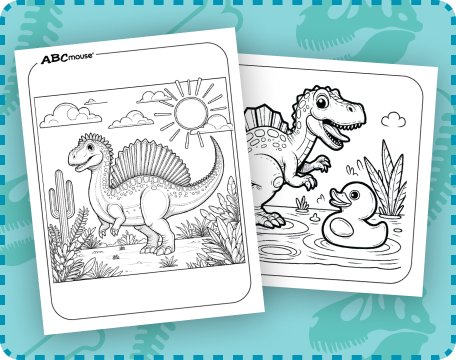 Free printable Spinosaurus dinosaur coloring pages for kids from ABCmouse.com. 