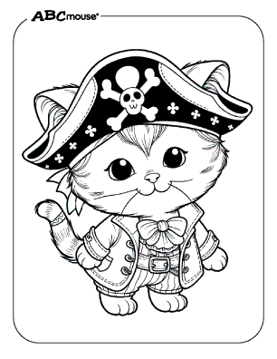 Free printable pirate cat coloring pages for kids from ABCmouse.com. 