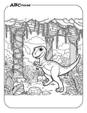 Free printable velociraptor dinosaur coloring page for kids from ABCmouse.com. 