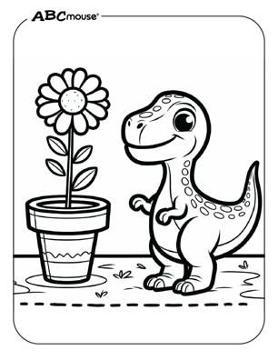 Free printable velociraptor dinosaur coloring page for kids from ABCmouse.com. 