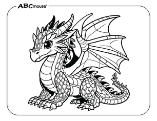 Free printable dragon coloring page from ABCmouse.com. 
