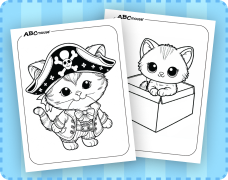 Free printable cat coloring pages for kids from ABCmouse.com. 