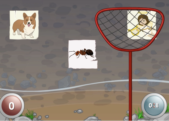 Screenshot of word lake cleanup game on ABCmouse.com. 