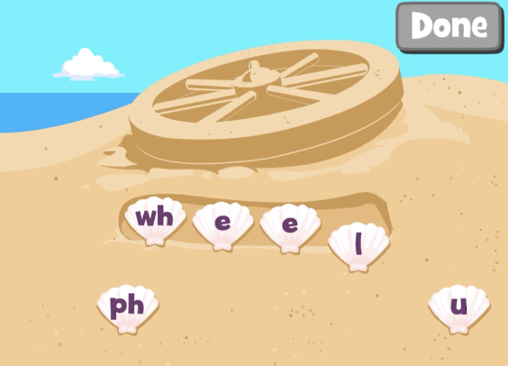 Screenshot of word bot's sound sculptures game on ABCmouse.com. 
