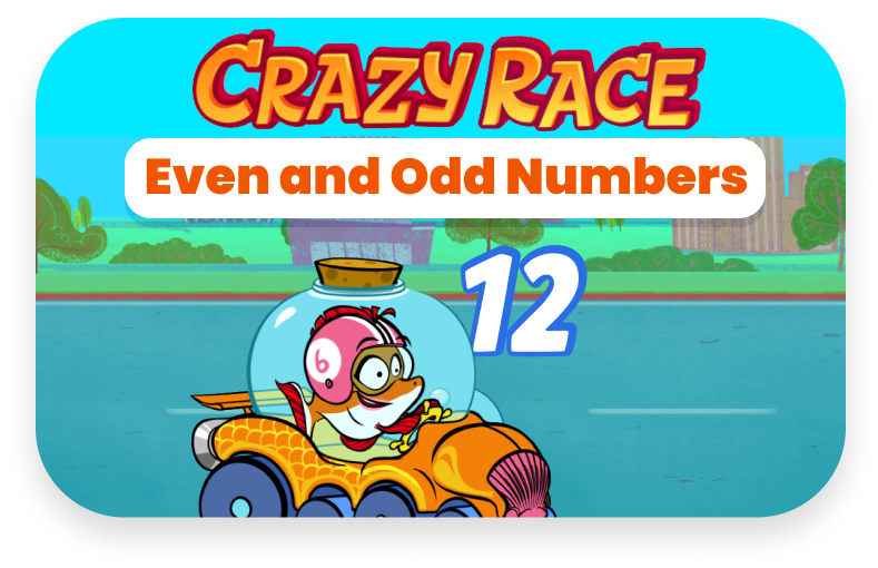Free Crazy Race Even and Odd numbers math game to play for kids on ABCmouse.com. 